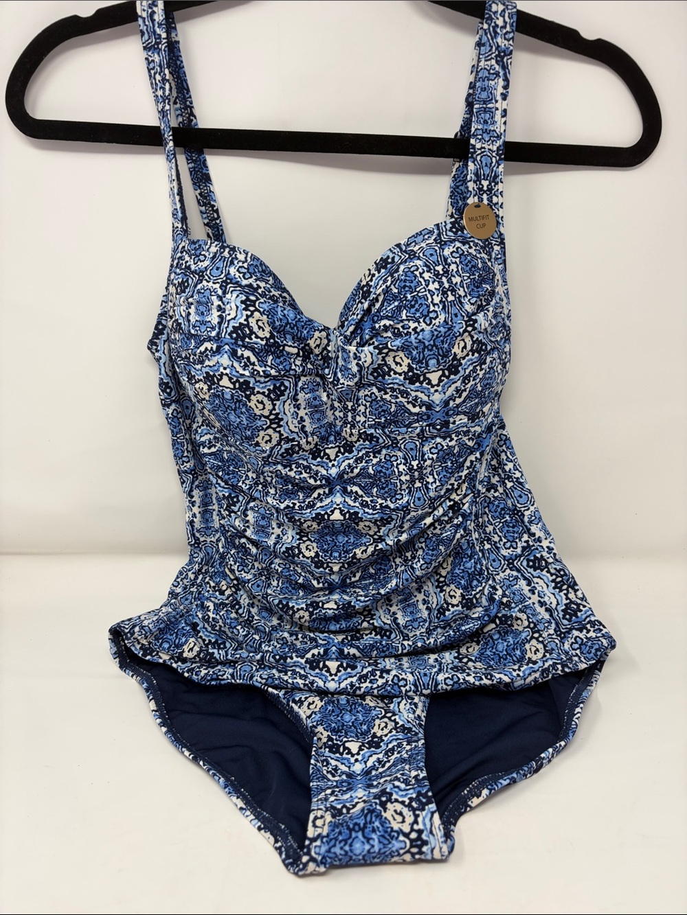 Nip Tuck Blue Patterned One-Piece Swimsuit Size 6 Brand New W/Tags